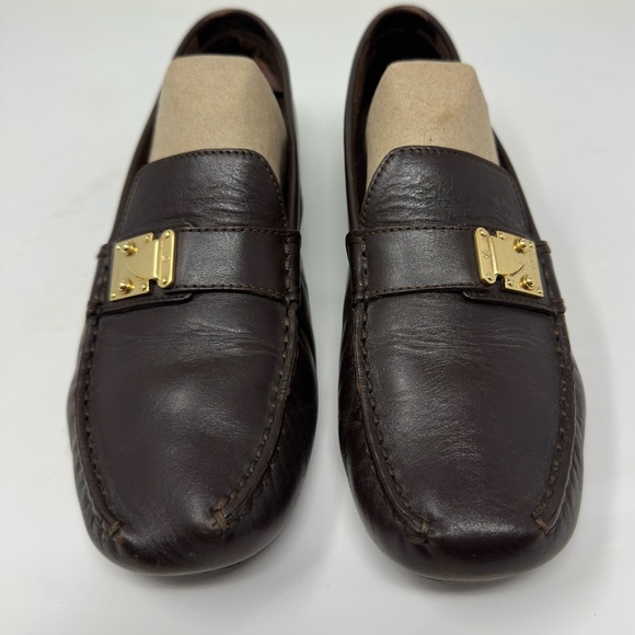 LOUIS VUITTON WOMENS‎ LEATHER LOMBOK LOAFER SIZE 37 - Picture 1 of 15